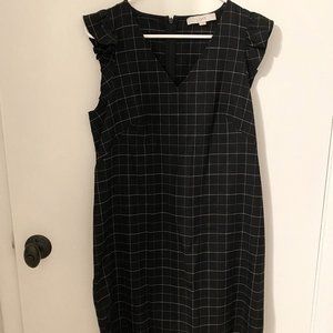 LOFT Black Plaid Dress